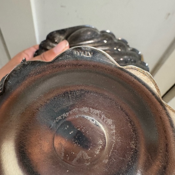 Vintage Silver Plated Metal Compote Koi Dragon Fish Dolphin Pedestal - Picture 6 of 10